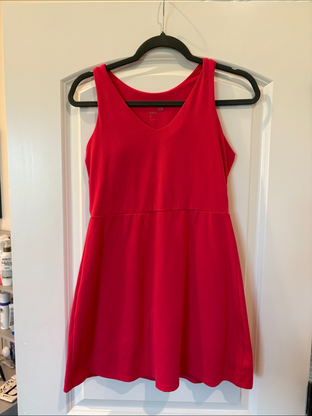 GAP Bright pink/red Sleeveless V-Neck Mini Dress
